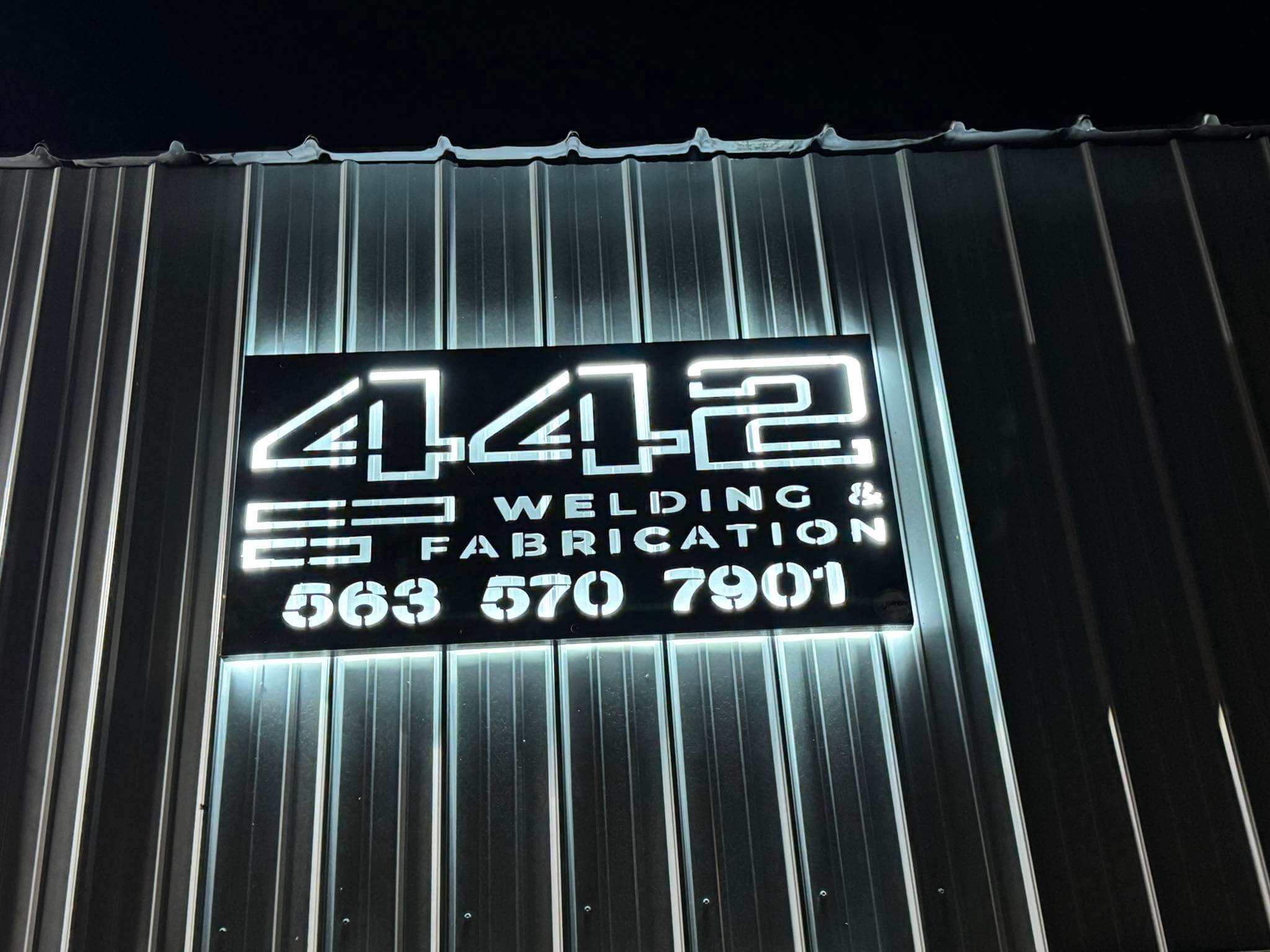 Custom fabricated sign by 442 Welding and Fabrication in Donahue, Iowa